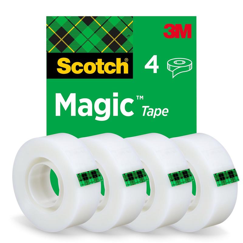 Bandă invizibilă Scotch® Magic™ 8-1933-4S, 19 mm x 33 m, 4 role/pachet | Pachet (4 role)