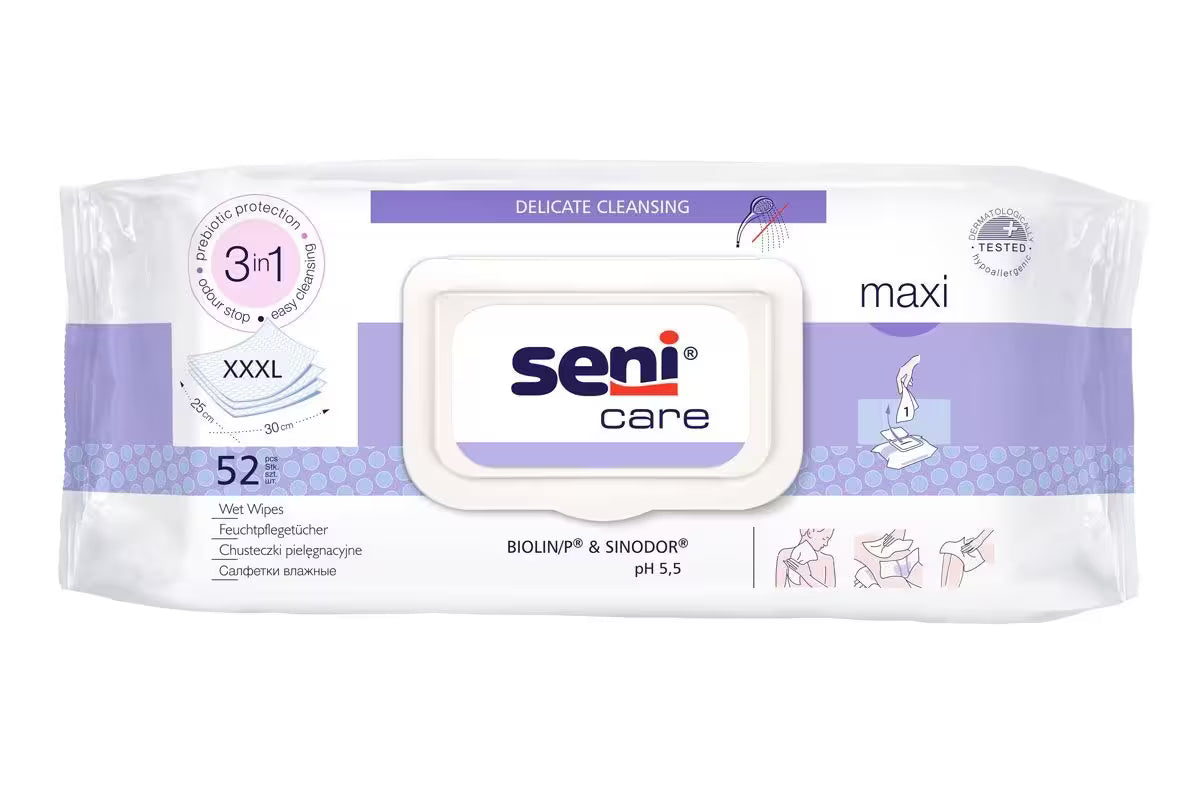 Seni Care Maxi șervețele umede | Pachet (52 bucăți)
