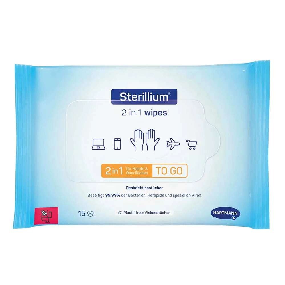 Șervețele Sterillium® 2 în 1 | Pachet (15 bucăți)