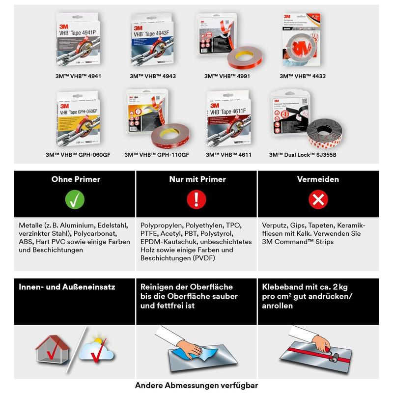 3M™ VHB™ Tape 4941 Gri - Bandă adezivă de înaltă performanță